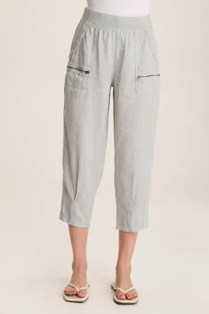 Camden Linen Tapered Crop Pant